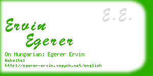 ervin egerer business card